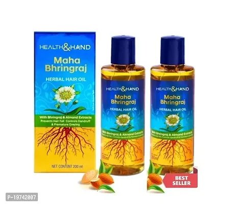 HEALTH HAND Maha Bhringraj Oil | Promotes Hair Growth and Resolve Dandruff Issue 200ml PACK OF  2