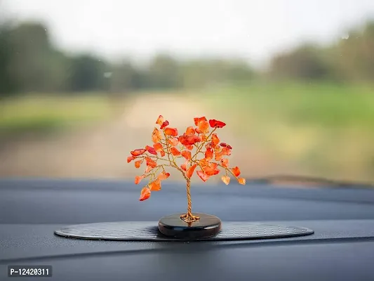 Crystal Tree - Carnelian Tree - Car Dashboard Accessories - Dashboard Figurines & Idols - Crystal showpieces for Home Decor- Crystal Home Decor Items- Crystal Tree for Good Luck-thumb3