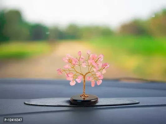 Crystal Tree - Rose Quartz Tree - Car Dashboard Accessories - Dashboard Figurines & Idols - Crystal showpieces for Home Decor- Crystal Home Decor Items- Crystal Tree for Good Luck-thumb3