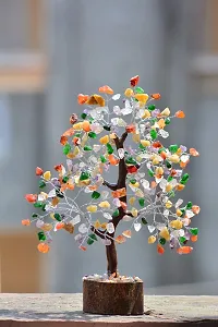 PREK Crystals and Stones, Mix 7 Chakra Crystal Showpiece for Home Decor Decoration Bonsai Money Tree, Size 10-12 inches, Multicolor Silver Wire. 1 Piece-thumb2