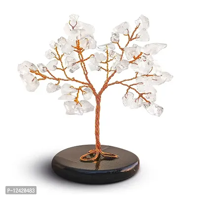 Crystal Tree - Clear Quartz Tree - Car Dashboard Accessories - Dashboard Figurines & Idols - Crystal showpieces for Home Decor- Crystal Home Decor Items- Crystal Tree for Good Luck