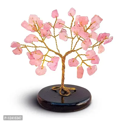 Crystal Tree - Rose Quartz Tree - Car Dashboard Accessories - Dashboard Figurines & Idols - Crystal showpieces for Home Decor- Crystal Home Decor Items- Crystal Tree for Good Luck