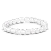 Clear Quartz Bracelet - Crystal Bracelet - Crystal Bangles - Bracelet for Women - Gemini Birthstones - For Good Luck - Stretchable - for Healing and Meditation (Clear Quartz)-thumb3