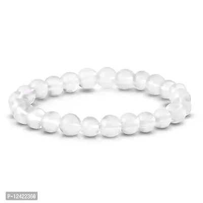 Clear Quartz Bracelet - Crystal Bracelet - Crystal Bangles - Bracelet for Women - Gemini Birthstones - For Good Luck - Stretchable - for Healing and Meditation (Clear Quartz)-thumb4