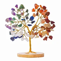 Crystal Tree - Car Dashboard Accessories - Dashboard Figurines & Idols - Crystal showpieces - Home Decor Items - Crystal Tree for Good Luck - Feng Shui Item (Golden Wire Rose Quartz)-thumb3