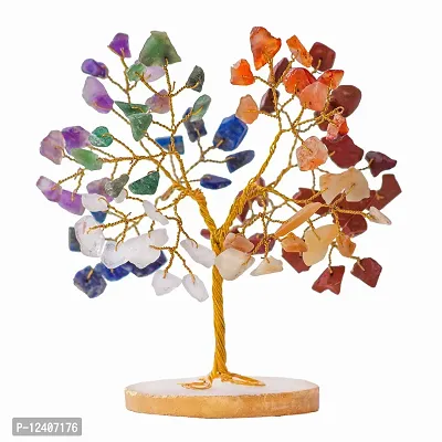 Crystal Tree - Car Dashboard Accessories - Dashboard Figurines & Idols - Crystal showpieces - Home Decor Items - Crystal Tree for Good Luck - Feng Shui Item (Golden Wire Rose Quartz)-thumb4