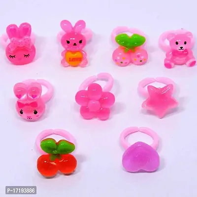 Barakath 36 PCS Kids Rings, Cute Cartoon Adjustable Jewelry Play Ring for Kids Girls Children comes in pink heart shape box Suitable for age 2 -10 yrs.-thumb5