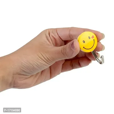 Plastic Self Adhesive Smiley Wall Hooks, Wall Sticker Hooks Load Capacity Up to1 kg, Set of 15 Pieces (15)-thumb4