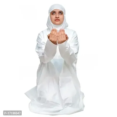 Barakath Women's Full length Prayer Dress Abaya Ihram Set (110001_White_2XL) (110001_White_2XL)-thumb0
