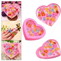 Barakath 36 PCS Kids Rings, Cute Cartoon Adjustable Jewelry Play Ring for Kids Girls Children comes in pink heart shape box Suitable for age 2 -10 yrs.-thumb3
