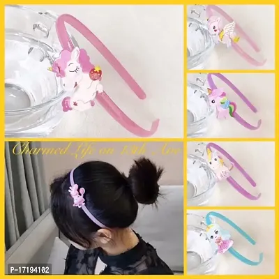Non-Slip Children Little Girls Cute Cartoon Unicorn Princess Mermaid Quality Hairband-thumb2