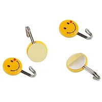 Plastic Self Adhesive Smiley Wall Hooks, Wall Sticker Hooks Load Capacity Up to1 kg, Set of 15 Pieces (15)-thumb2