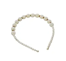 Barakath White Pearl with Bracelet Pearl Shell Necklace And Hair Band Set for Baby Girls-thumb3