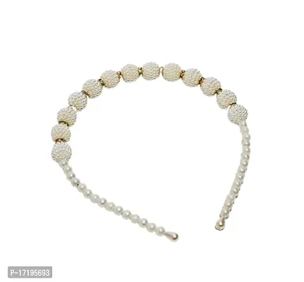 Barakath White Pearl with Bracelet Pearl Shell Necklace And Hair Band Set for Baby Girls-thumb4