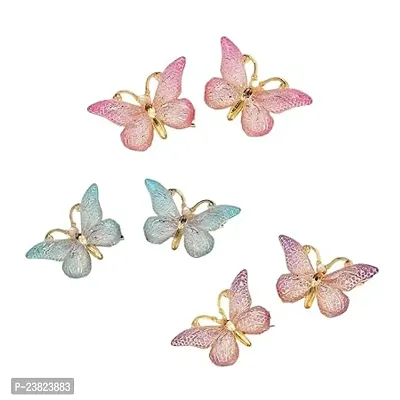 3 Pair(6 Pieces) New Beautiful Color Mini Butterfly Hairpin Women Girls Cute Hair Accessories Hairpin Headband Hairpin Fashion Hair Accessories