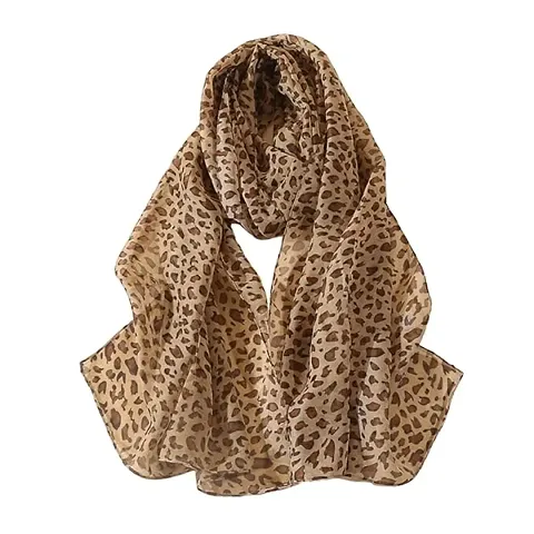 Barakath Chiffon Printed Leopard Shawl Fashion Hijab Long Scarf