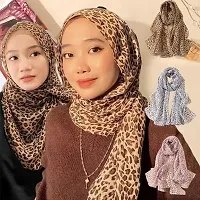 Barakath Chiffon Printed Leopard Shawl Fashion Hijab Long Scarf-thumb1