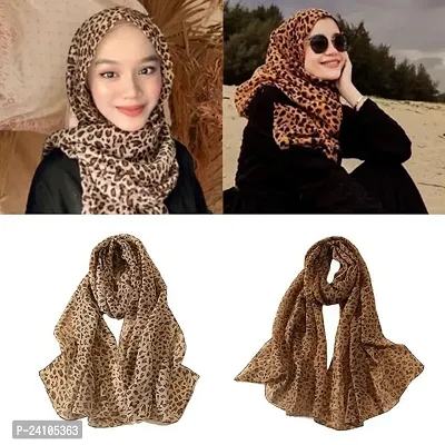Barakath Chiffon Printed Leopard Shawl Fashion Hijab Long Scarf-thumb5