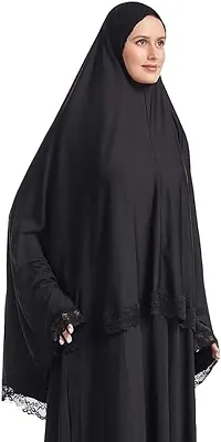 Barakath Muslim Lace Khimar Prayer Long Hijab for Women Middle Eastern Islamic Jilbab Prayer Veils Headcover Headscarf-thumb1