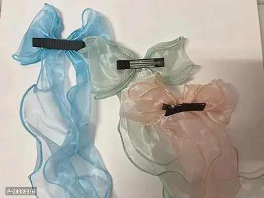 Pack of 2 Kids Cute Ribbon Lace Bow Hair Clips Girls Hairpins Hair Accessories