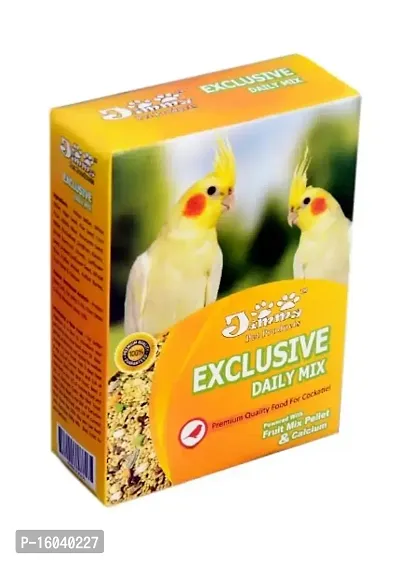 Jimmy Pet Products Exclusive Daily Mix Fruit Pellets and Calcium Bird Food for Cockatiel 450 Gms-thumb0