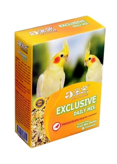 Jimmy Pet Products Exclusive Daily Mix Fruit Pellets and Calcium Bird Food for Cockatiel 450 Gms