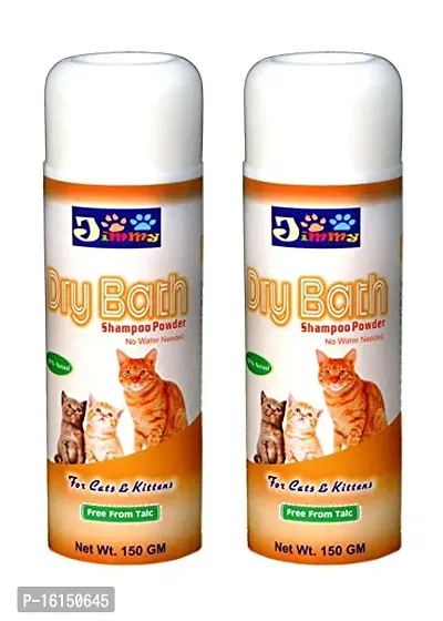 JiMMy Pet Products Dry Bath Cat Shampoo Powder for Cats and Kittens No Water Needed 300 Grams-thumb0