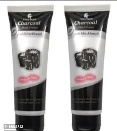 Anti Blackhead Charcoal Face Mask Cream (130 Gm Each Tube) Pack Of 2-thumb0