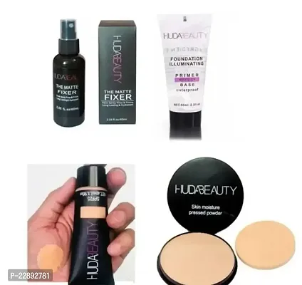 Combo Pack of Makeup Fixer, Makeup Primer, Foundation and Makeup Compact