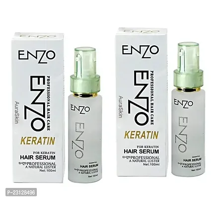 Enzo Keratin Hair Serum for Women and Men For Smooth and Shiny Hair Pack of 2