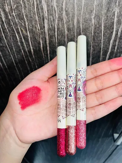 Glitter Lip and Eye Pencil Set of 3