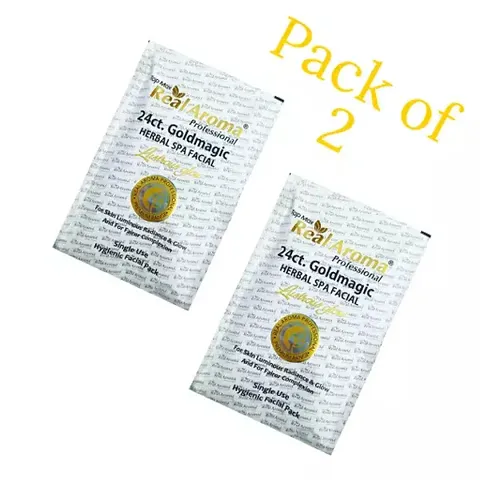 Herbal Gold Facial Kit Gold Facial Kit mens gold facial kit women gold facial kit all skin type facial kit Gold facial pack of 2