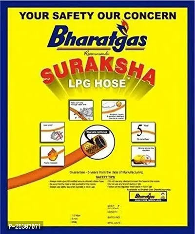 Suraksha LPG Hose 5 Layer Coating Gas Pipe -1.5 Meter - ISI Certified - 100 Percent Flame Resistant-Made with Reinforced Steel - 5 Year , Orange-thumb4