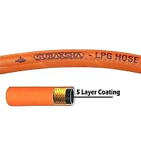 Suraksha LPG Hose 5 Layer Coating Gas Pipe -1.5 Meter - ISI Certified - 100 Percent Flame Resistant-Made with Reinforced Steel - 5 Year , Orange-thumb4