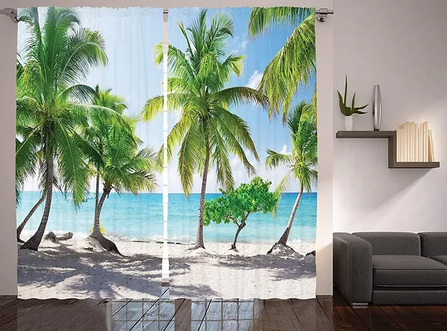 StashBerg Attractive Beautiful 3D Digital Printed Polyester Fabric Curtain for Bed Room, Kids Room, Living Room,Window Pack of 2 Pieces