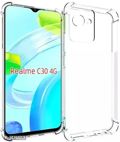 Coverblack Shock Proof Rubber Back Cover For Realme C30Transparent-thumb2