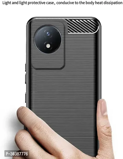 Coverblack Grip Case Rubber Back Cover For Vivo Y02TBlack-thumb5