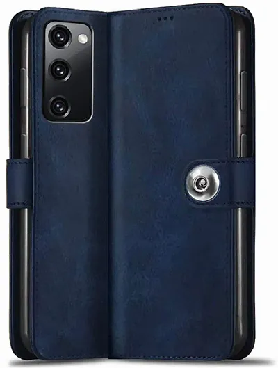 Coverblack Magnetic Case Artificial Leather,Silicon Flip Cover For Samsung S20 Fe 5GBlue