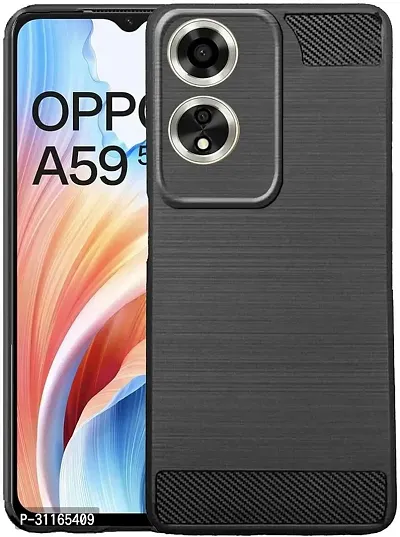 Classy Shock Proof Silicon Back Cover For Oppo Cph2617 , Oppo _A59 5GGravity Black-thumb0