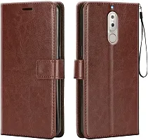 Coverblack Magnetic Case Artificial Leather,Rubber Flip Cover For Honor 9ICherry Brown-thumb1