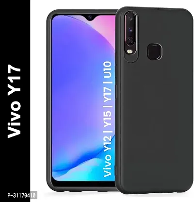 Classy Grip Case Rubber Back Cover For Vivo 1902 Vivo Y17 New 2019 EdiBlack-thumb0