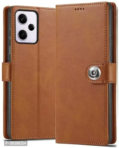 Coverblack Magnetic Case Artificial Leather,Rubber Flip Cover For Poco M6 Pro 5GExecutive Brown