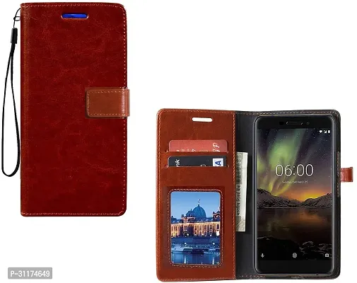 Classy Magnetic Case Artificial Leather Flip Cover For Micromax Canvas Infinity Hs2Vintage Brown-thumb0