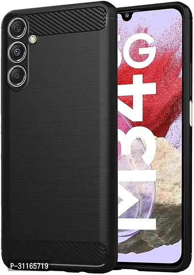 Classy Matte Finish Silicon Back Cover For Samsung F34 5GSme346BzBlack-thumb0