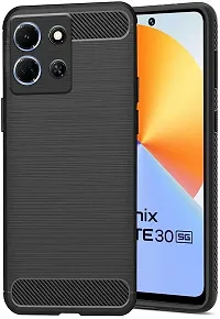 Classy Waterproof Rubber Back Cover For Infinix X6711 , Note 30 5GBlack-thumb1