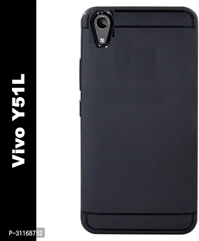 Classy Shock Proof Rubber Back Cover For Vivo Y51LBlack-thumb0