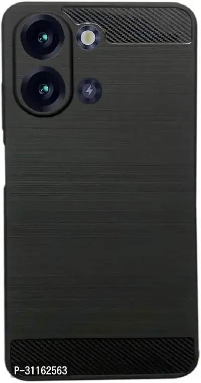 Coverblack Dual Protection Rubber Back Cover For Itel P40+Black-thumb2