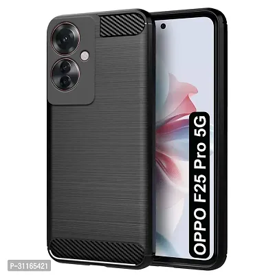 Classy Silicone Hybrid Matte Rubber Case Back Cover For Oppo F25 Pro 5G Black-thumb0