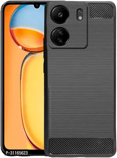 Classy Shock Proof Rubber Back Cover For Redmi 13C 4GBlack-thumb0