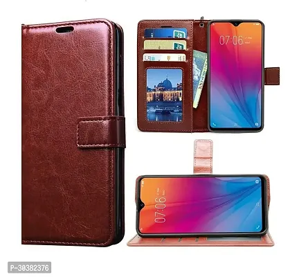 Coverblack Leather Finish Imported Tpu Wallet Stand Magnetic Closure Flip Cover For Vivo Y200E 5G Tan Brown-thumb2